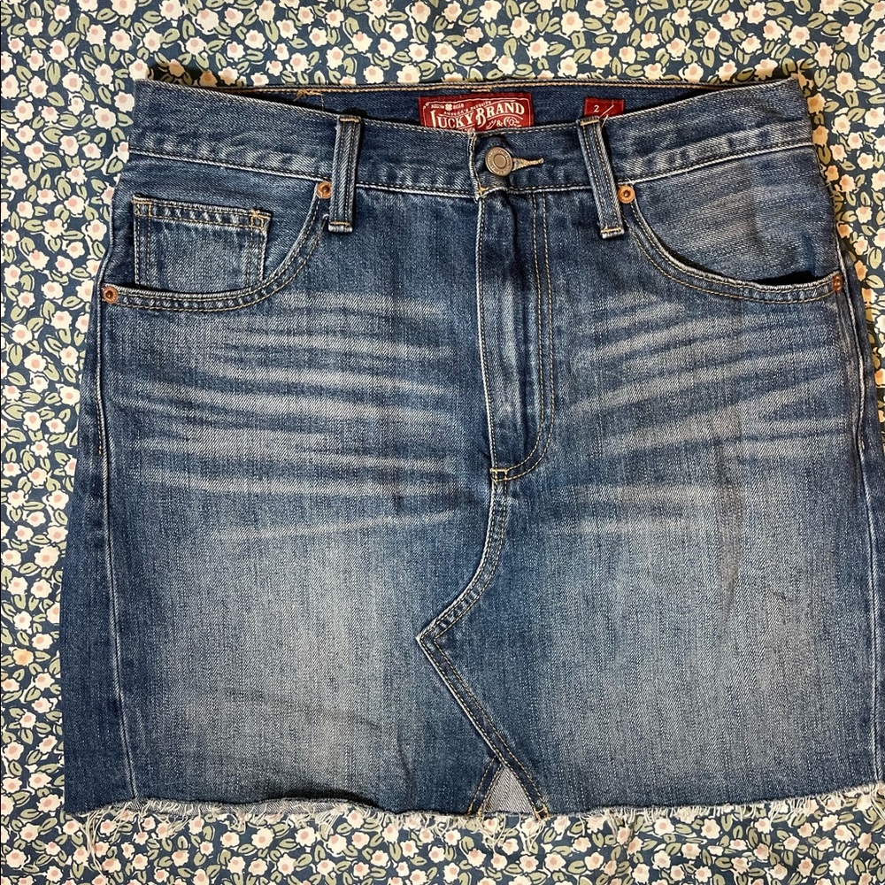 NWT Lucky Brand High Waist Denim Mini Skirt 26 - Picture 5 of 9